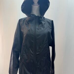 Banana Republic Black Hooded Rain Jacket XS